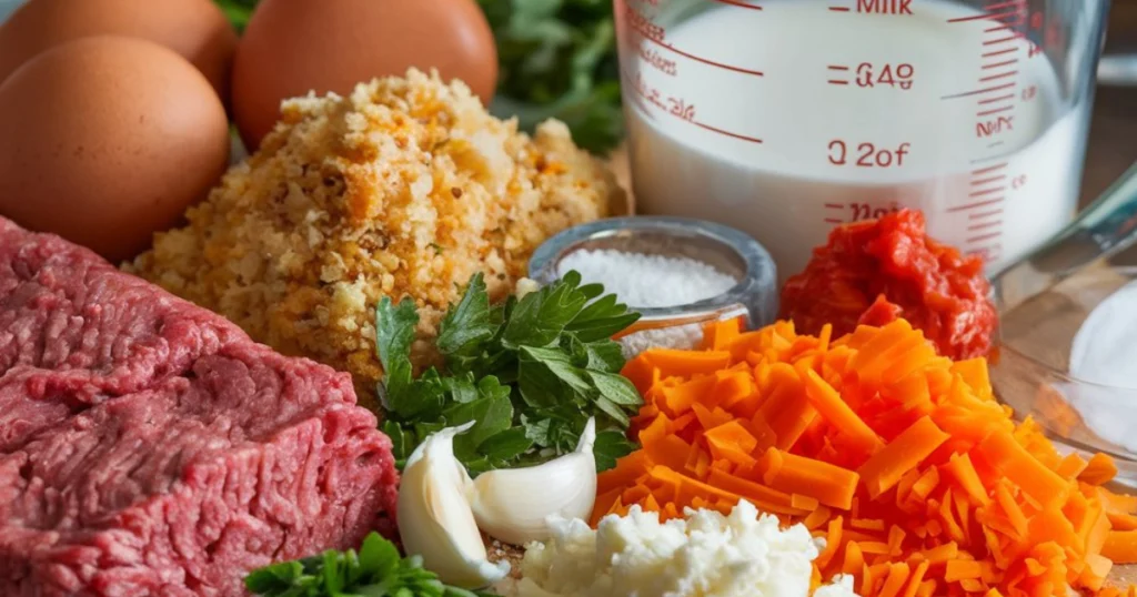 Cheesy Meatloaf ingredients